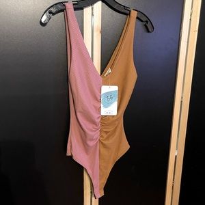 Pink and Burnt Orange Bodysuit